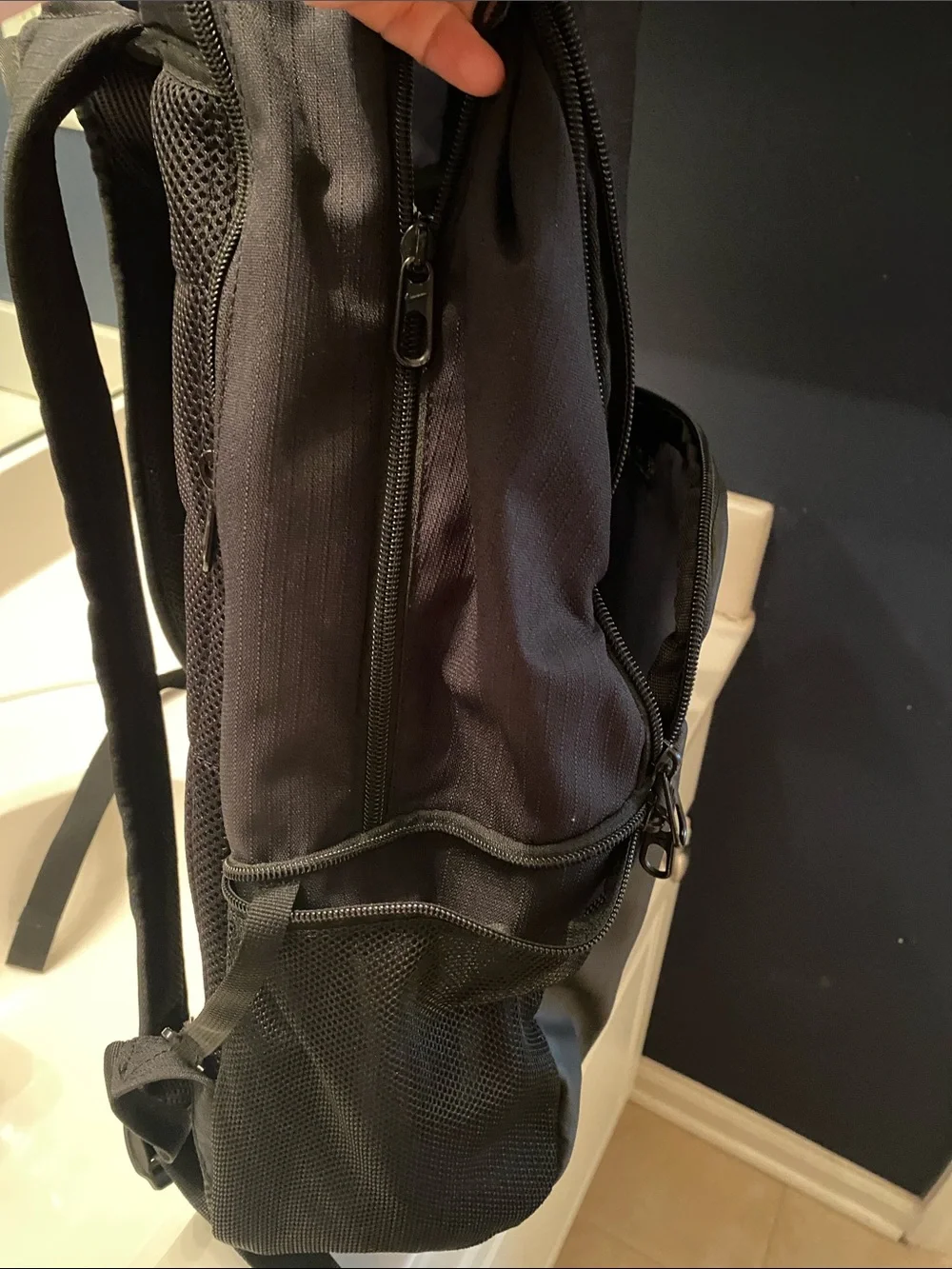 Nike Black Backpack with White Swoosh - Men's Everyday Pack